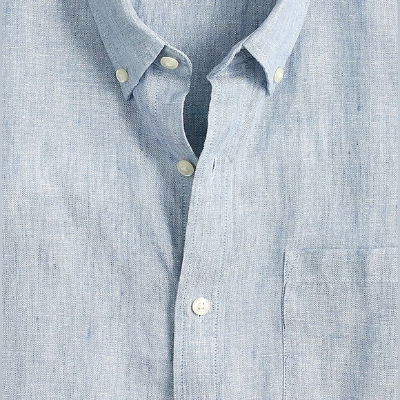 NWT / J.crew Factory Short-sleeve slim linen-blend shirt /B004 - Picture 3 of 7